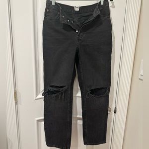 Topshop - Ripped Straight Leg Dad Jeans